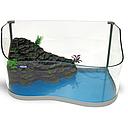 prodac glass curved turtle tank & rock 53x33x28.5(h)cm